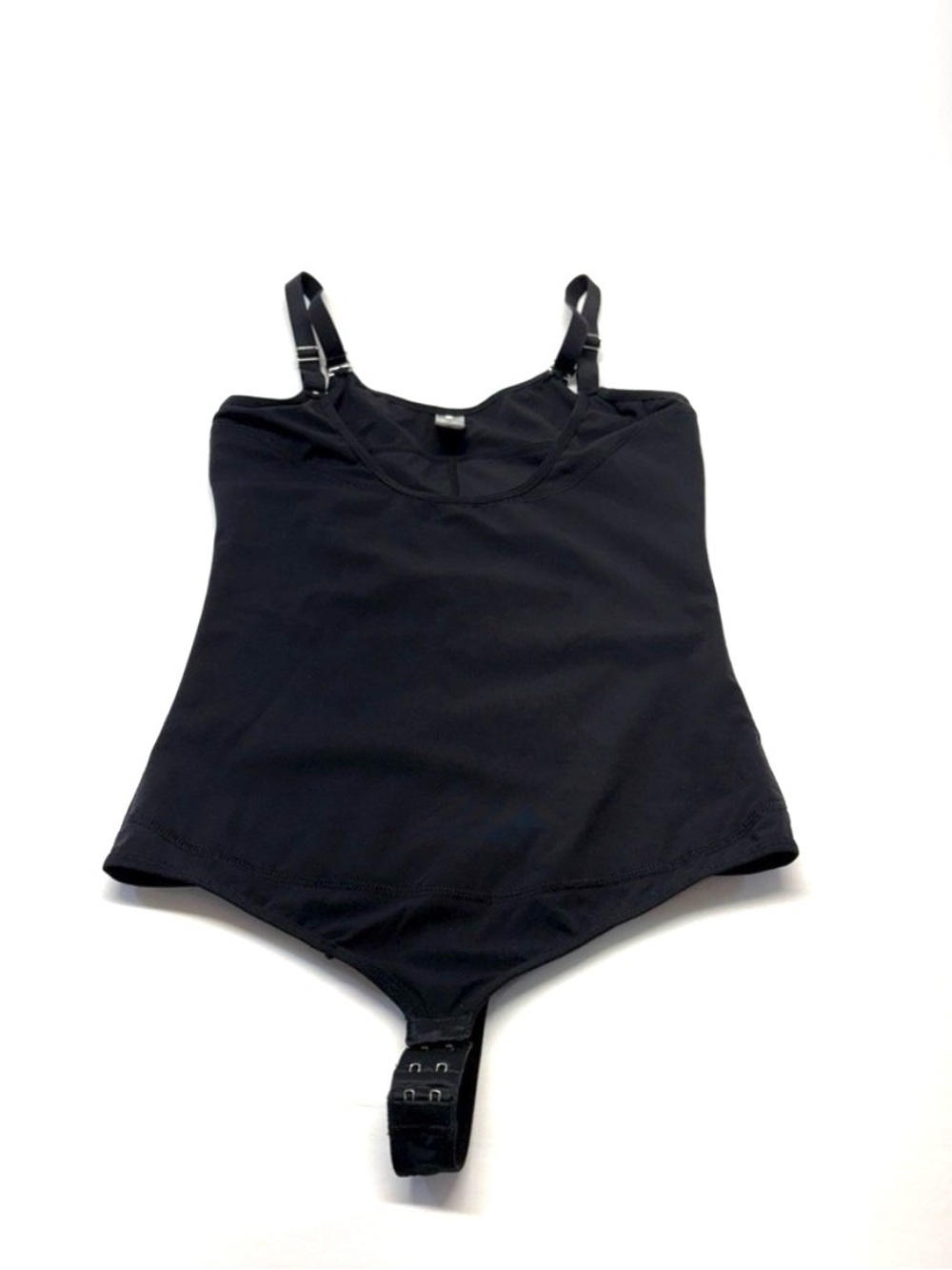 Shaperx Black Shaping Bodysuit with Adjustable Straps Size Large